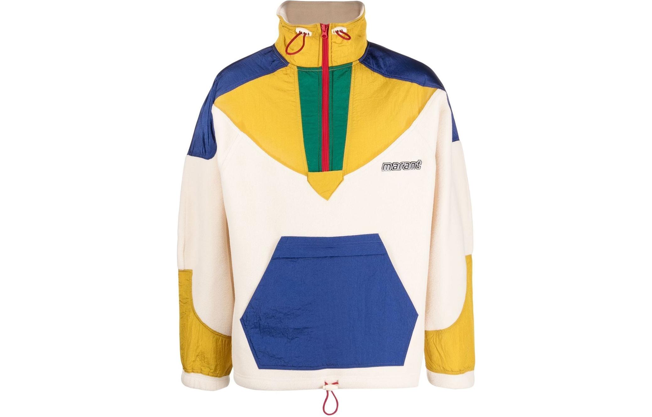 ISABEL MARANT FW22 Colorblock Fleece Pullover Jacket Beige MA114622A007H99MU