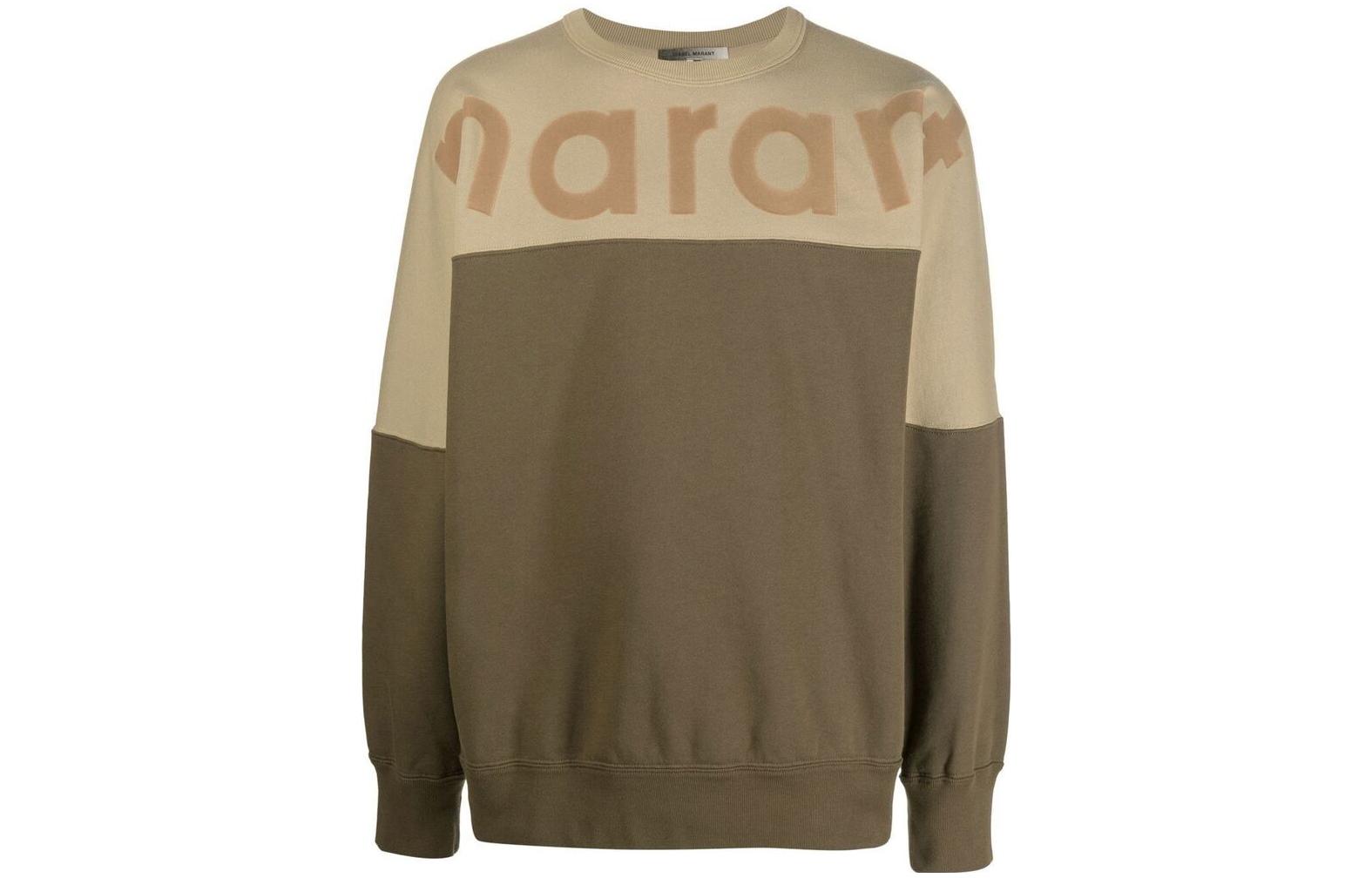 ISABEL MARANT FW22 Colorblock Logo Crewneck Sweatshirt Multicolor Mens SW025922A050H