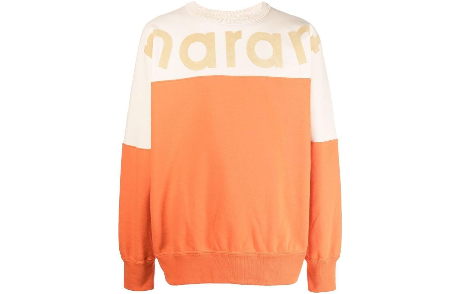 ISABEL MARANT FW22 Colorblock Logo Sweatshirt Orange () 22A050HSW025911OR