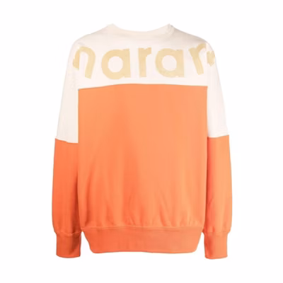 ISABEL MARANT FW22 Colorblock Logo Sweatshirt Orange () 22A050HSW025911OR