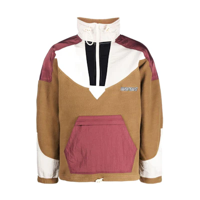 ISABEL MARANT FW22 Colorblock Windbreaker Half-Zip Jacket Brown MA114622A007H-67KI
