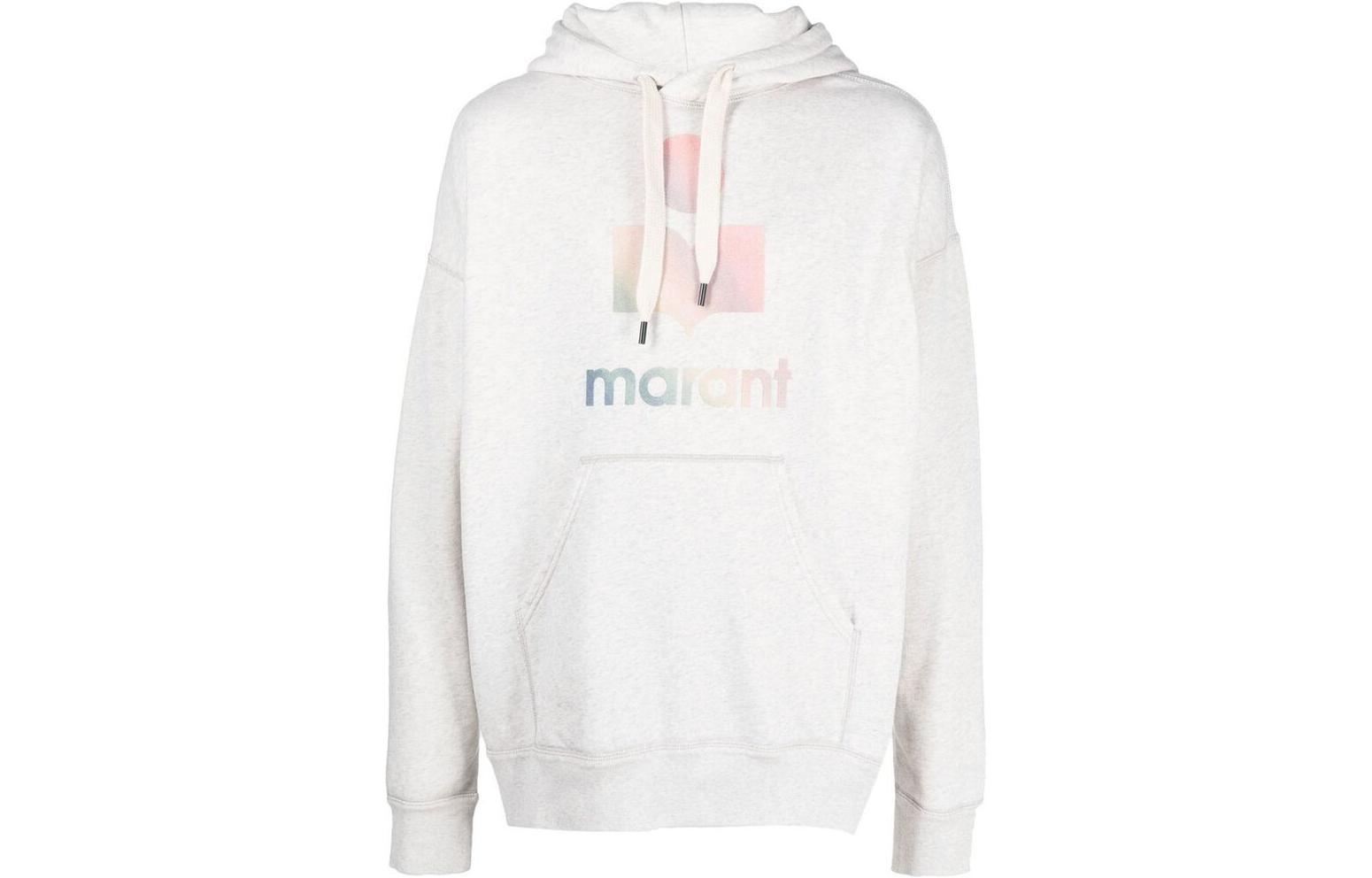 ISABEL MARANT FW22 Gradient Letter Print Pullover Long Sleeve Unisex Hoodie White 22A041HSW0055-23EC