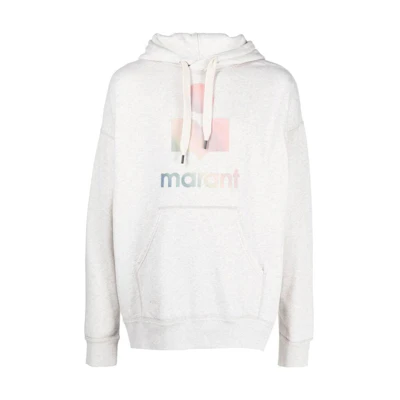 ISABEL MARANT FW22 Gradient Letter Print Pullover Long Sleeve Unisex Hoodie White 22A041HSW0055-23EC