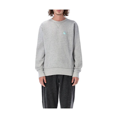 ISABEL MARANT FW22 Grey Crewneck Pullover Sweatshirt with Logo Print Men 22ASW005722A041H02GY