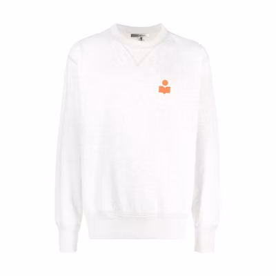 ISABEL MARANT FW22 Grey Logo Print Crewneck Loose Pullover Sweatshirt Men SW005722A043H-23EC