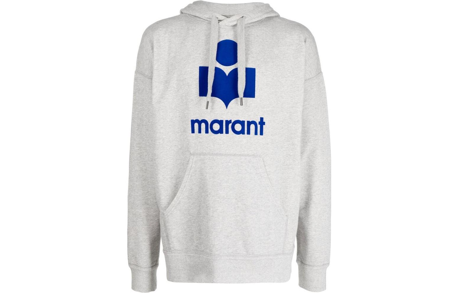 ISABEL MARANT FW22 Letter Print Hoodie Men’s Gray 22A043HSW005502GY