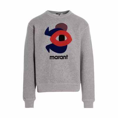 ISABEL MARANT FW22 Logo Crewneck Sweatshirt Gray - Long Sleeve 22ASW036522A045H02GY