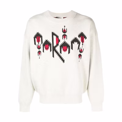 ISABEL MARANT FW22 Logo Print Crewneck Long-Sleeve Sweatshirt Men Light Grey PU195822A070H-02LY