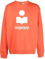 ISABEL MARANT FW22 Logo Print Crewneck Long Sleeve Sweatshirt Orange Mens 22H014HSW0125-11OR ISABEL MARANT FW22 Logo Print Crewneck Long Sleeve Sweatshirt Orange Mens 22H014HSW0125-11OR