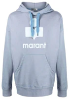 ISABEL MARANT FW22 Logo Print Drawstring Hoodie Men’s Light Blue SW005522A043H-30GB ISABEL MARANT FW22 Logo Print Drawstring Hoodie Men’s Light Blue SW005522A043H-30GB