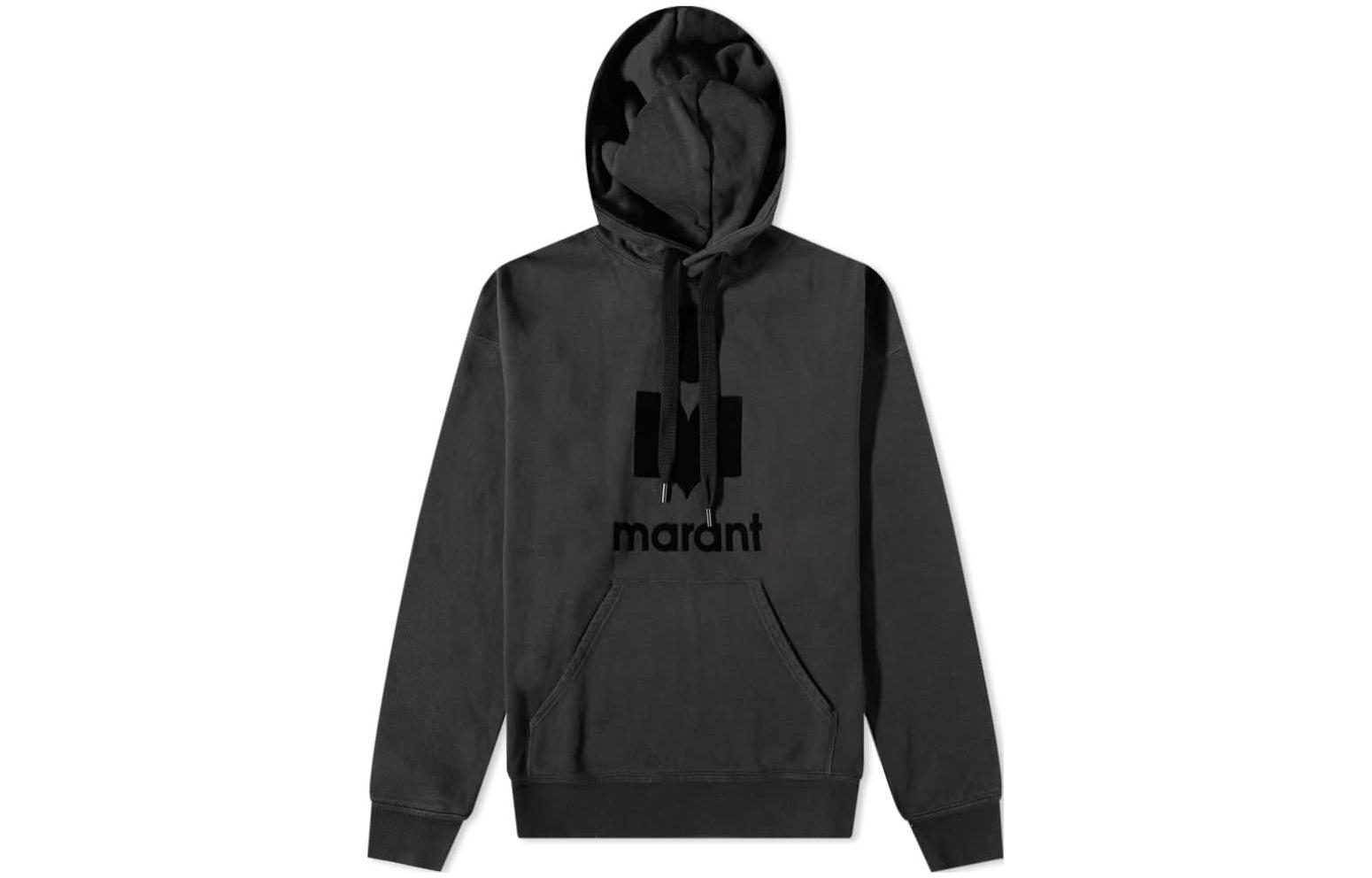 ISABEL MARANT FW22 Logo Print Drawstring Hoodie Men’s Dark Gray 00MSW005500M003H-02FK
