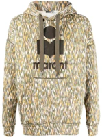ISABEL MARANT FW22 Logo Print Drawstring Hoodie Men’s Yellow Green SW005522A047H67KI ISABEL MARANT FW22 Logo Print Drawstring Hoodie Men’s Yellow Green SW005522A047H67KI