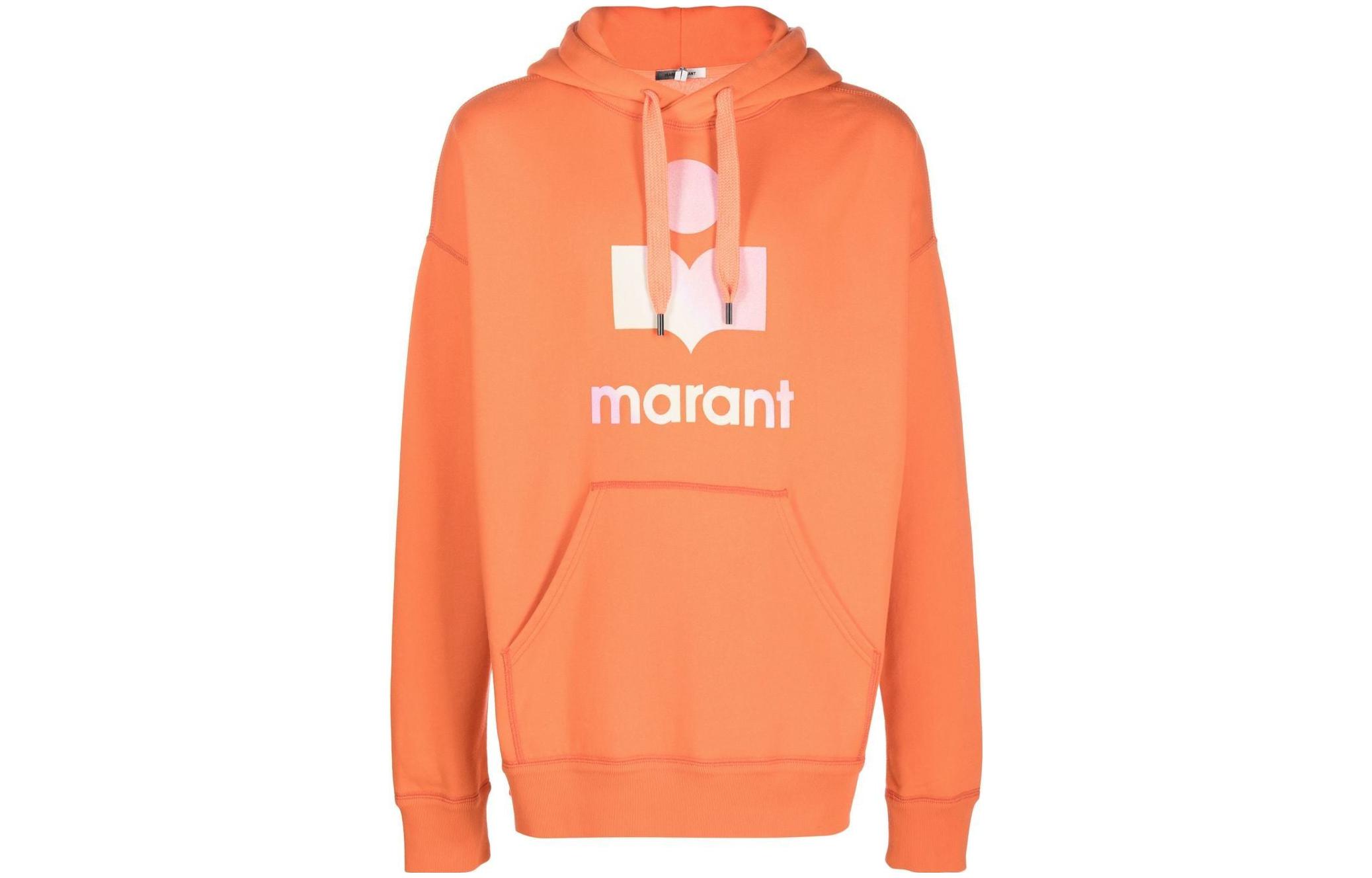 ISABEL MARANT FW22 Logo Print Hoodie Orange SW005522A041H-11OR