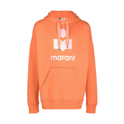 ISABEL MARANT FW22 Logo Print Hoodie Orange SW005522A041H-11OR