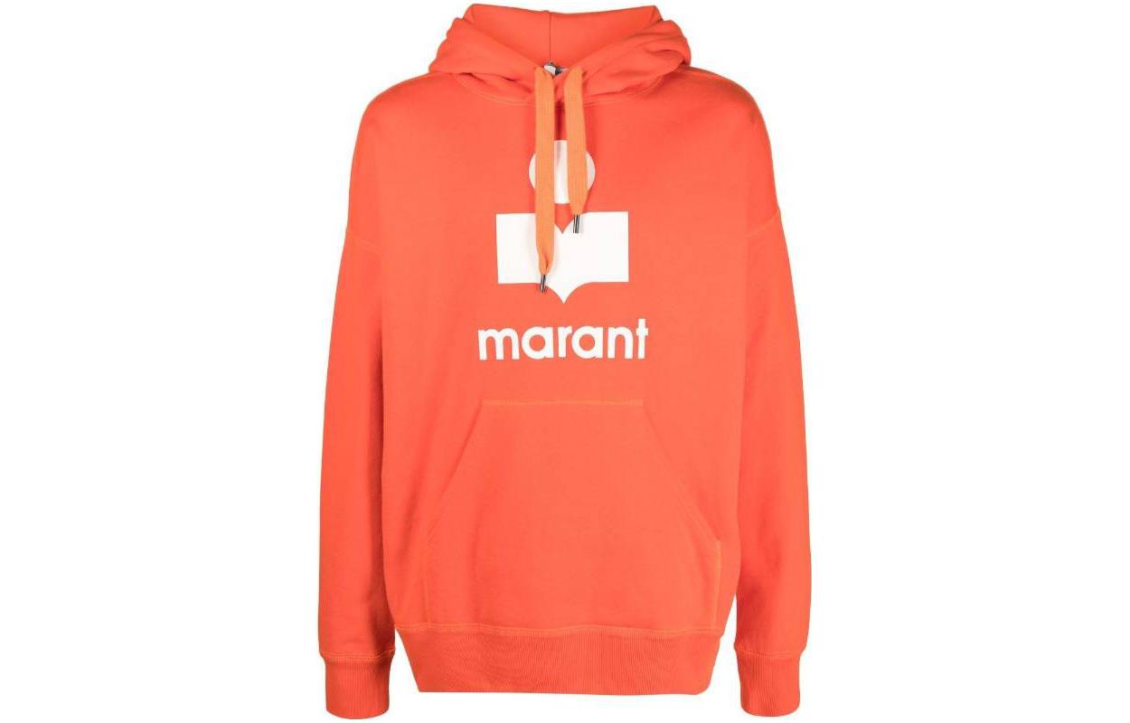 ISABEL MARANT FW22 Logo Print Pullover Hoodie Orange - SW005522H014H-11OR