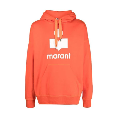 ISABEL MARANT FW22 Logo Print Pullover Hoodie Orange - SW005522H014H-11OR