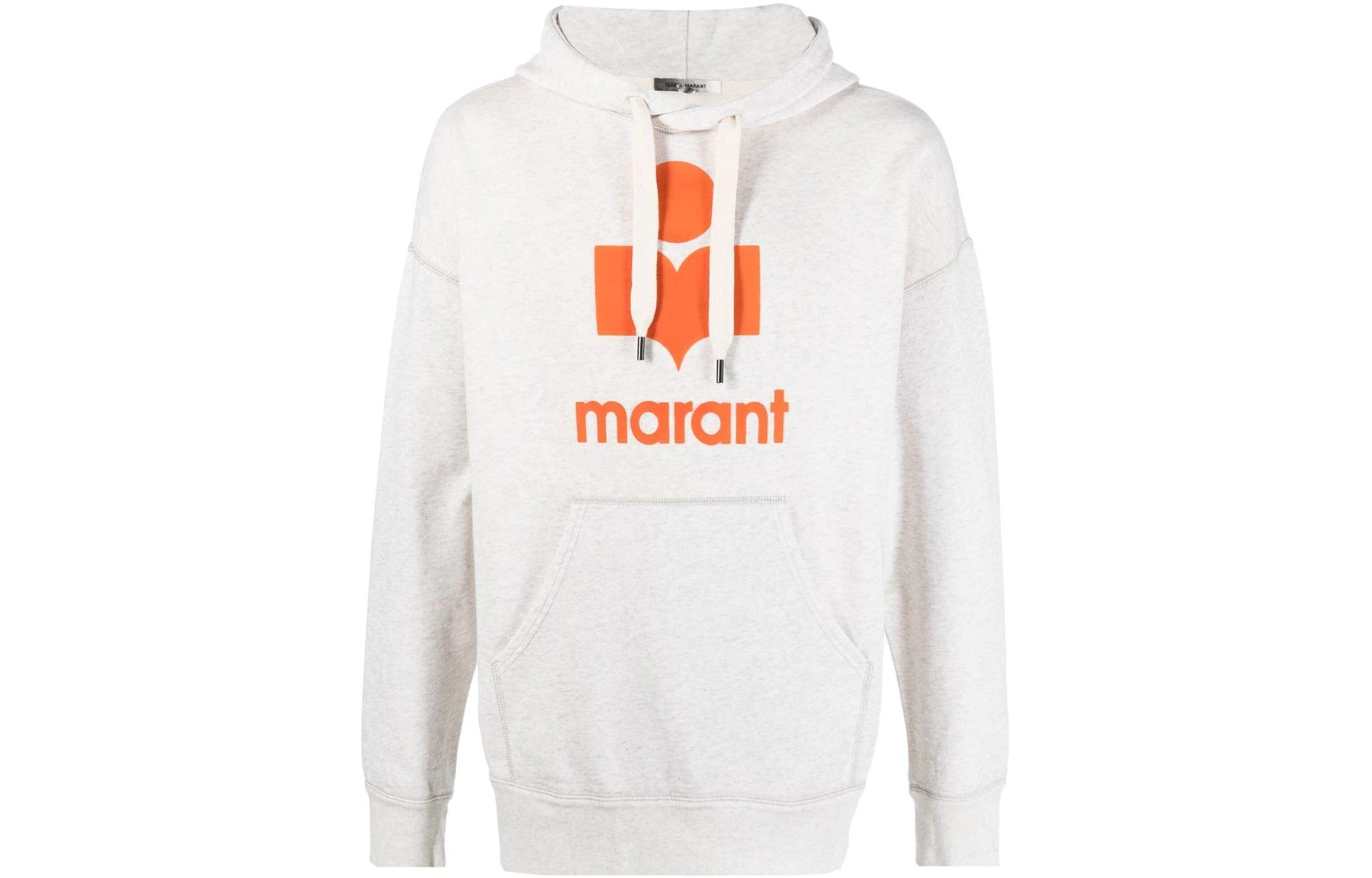 ISABEL MARANT FW22 Logo Print White Hoodie SW005522A043H23EC