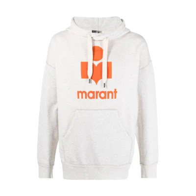ISABEL MARANT FW22 Logo Print White Hoodie SW005522A043H23EC