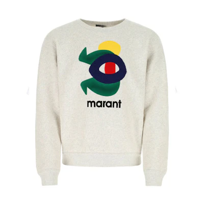 ISABEL MARANT FW22 Pattern Print Crewneck Sweatshirt Grey - Long Sleeve SW036522A045H-23EC