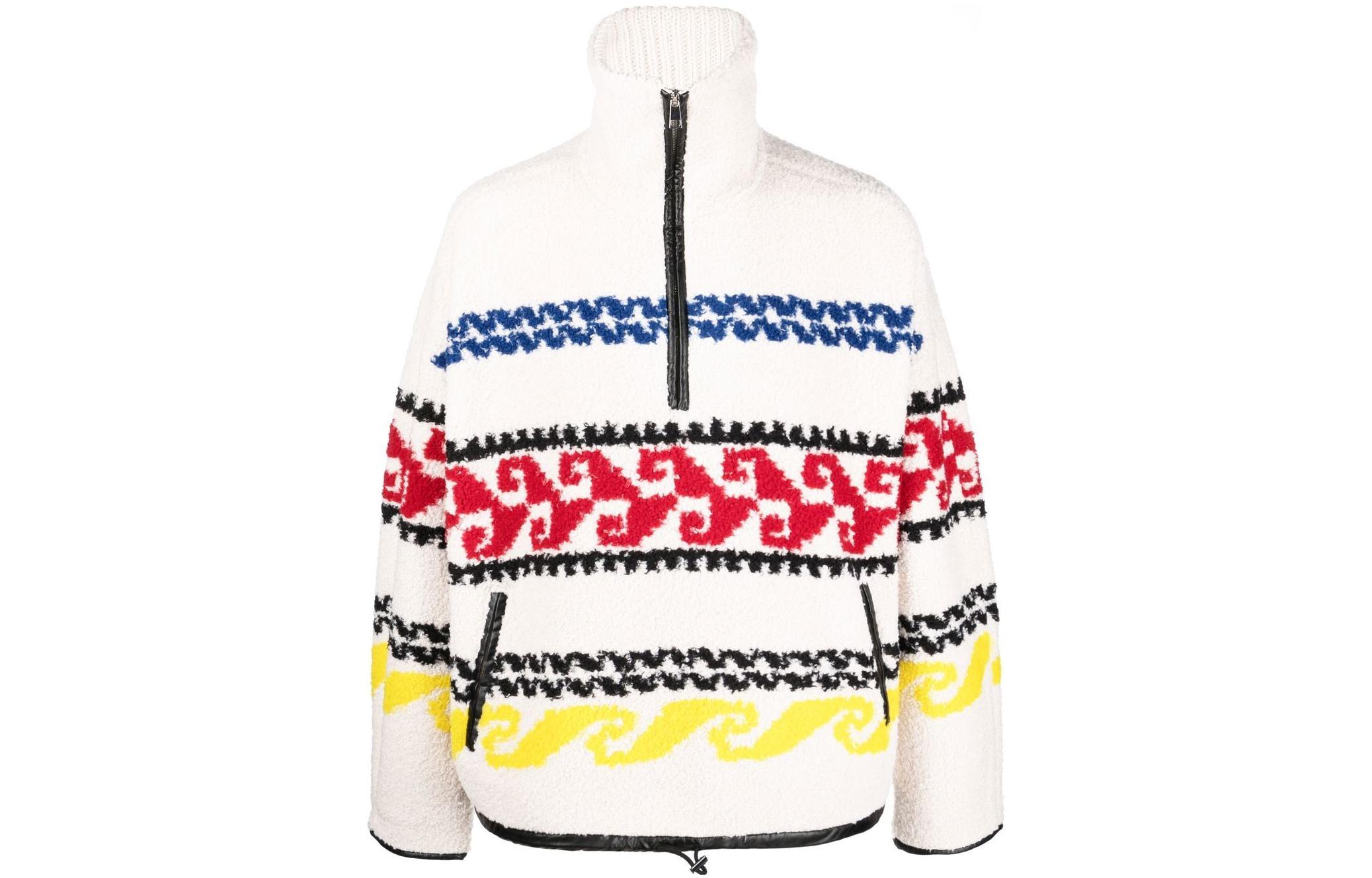ISABEL MARANT FW22 Pattern Print Half-Zip Jacket Men’s Off-White MA126522A006H99MU