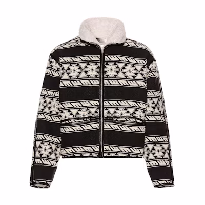 ISABEL MARANT FW22 Patterned High Neck Jacket Black 22AVE173022A013H01BK