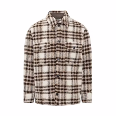 ISABEL MARANT FW22 Plaid Single-Breasted Shirt Jacket Brown () 22AVE183922A011H23EC