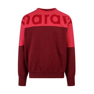 ISABEL MARANT FW22 Pullover Colorblock Logo Sweatshirt Red - SW025922A050H80BY