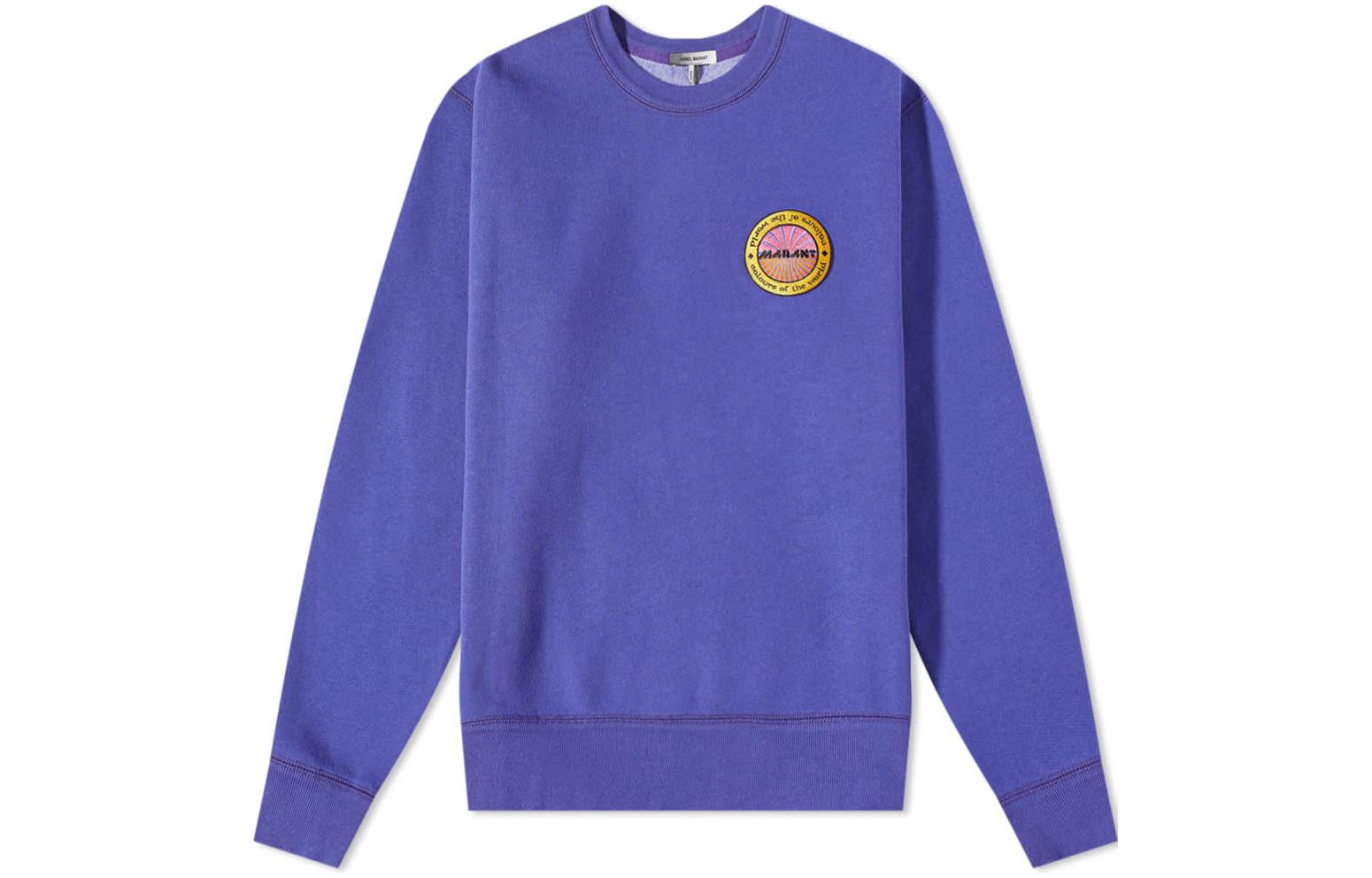 ISABEL MARANT FW22 Purple Logo Crewneck Pullover Sweatshirt 22ESW034822E021H-30IN