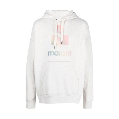 ISABEL MARANT FW22 Rainbow Logo Hoodie Beige Long Sleeve SW005522A041H23EC