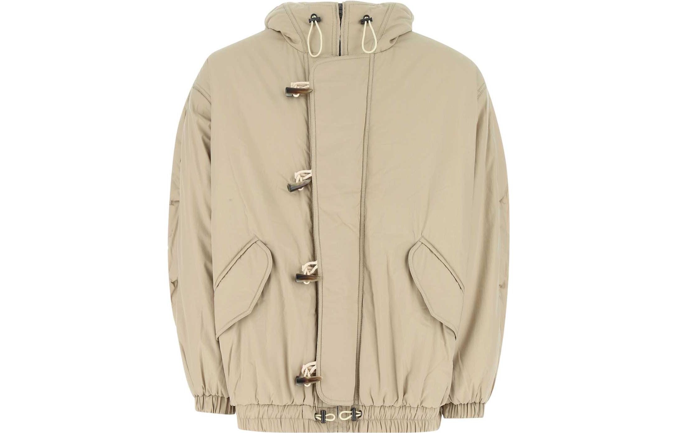 ISABEL MARANT FW22 Solid Color Toggle Hooded Jacket Beige Coat MA123022A004H-90BE