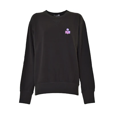 ISABEL MARANT FW22 Solid Logo Print Crewneck Sweatshirt Black SW005722A041H02FK