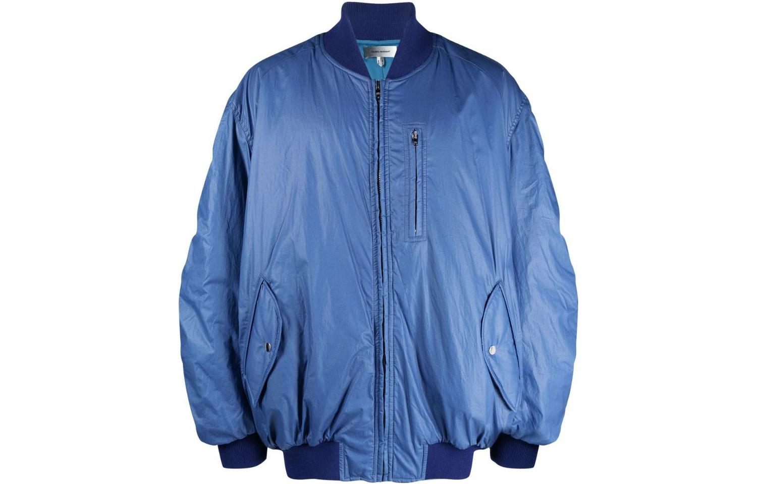 ISABEL MARANT FW22 Solid Zip Slim Fit Casual Jacket Men’s Blue VE189022H007HSLATE