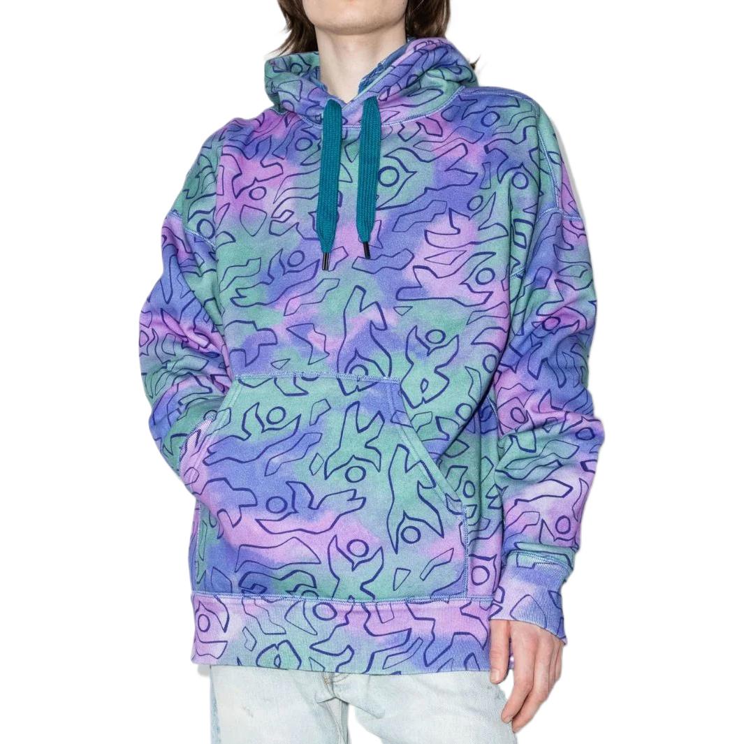 Shop ISABEL MARANT FW22 Hoodie Tie-Dye Graffiti Multicolor. SW020222E020H60GR