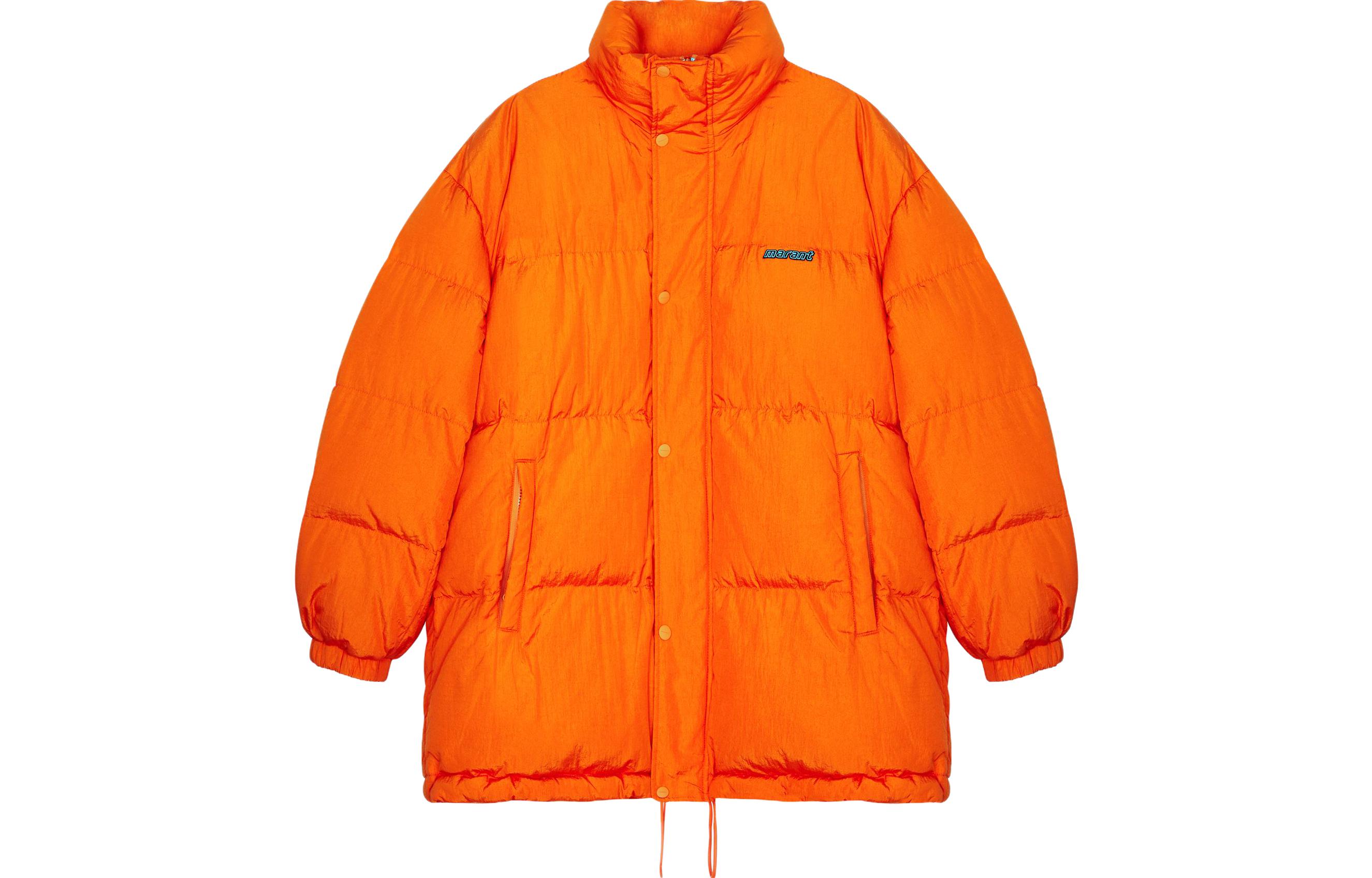 ISABEL MARANT FW23  Orange Stand Collar Jacket with Solid Logo Design MA0135HAA3C74H-11OR