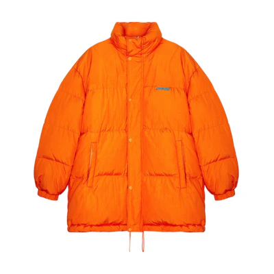 ISABEL MARANT FW23 Orange Stand Collar Jacket with Solid Logo Design MA0135HAA3C74H-11OR