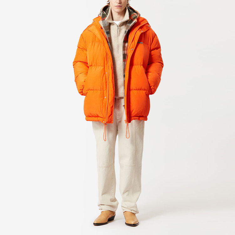 Lookbook ISABEL MARANT FW23 Jaket Oranye Berkerah Standar dengan Desain Logo Solid MA0135HAA3C74H-11OR