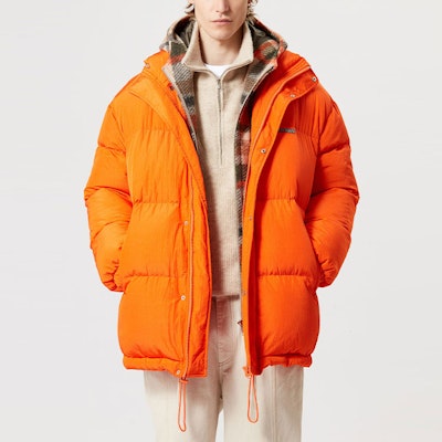 ISABEL MARANT FW23 Jaket Oranye Berkerah Standar dengan Desain Logo Solid MA0135HAA3C74H-11OR Shop ISABEL MARANT FW23 Jaket Oranye Berkerah Standar dengan Desain Logo Solid MA0135HAA3C74H-11OR