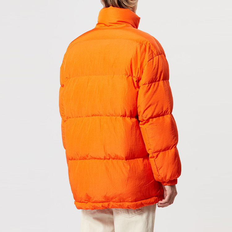 Purchase ISABEL MARANT FW23 Jaket Oranye Berkerah Standar dengan Desain Logo Solid MA0135HAA3C74H-11OR