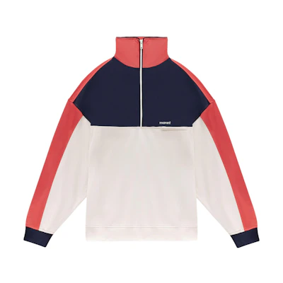ISABEL MARANT FW23 Colorblock Embroidered Half-Zip Sweatshirt Orange Men’s SW0072HAA1M50H-FNOR