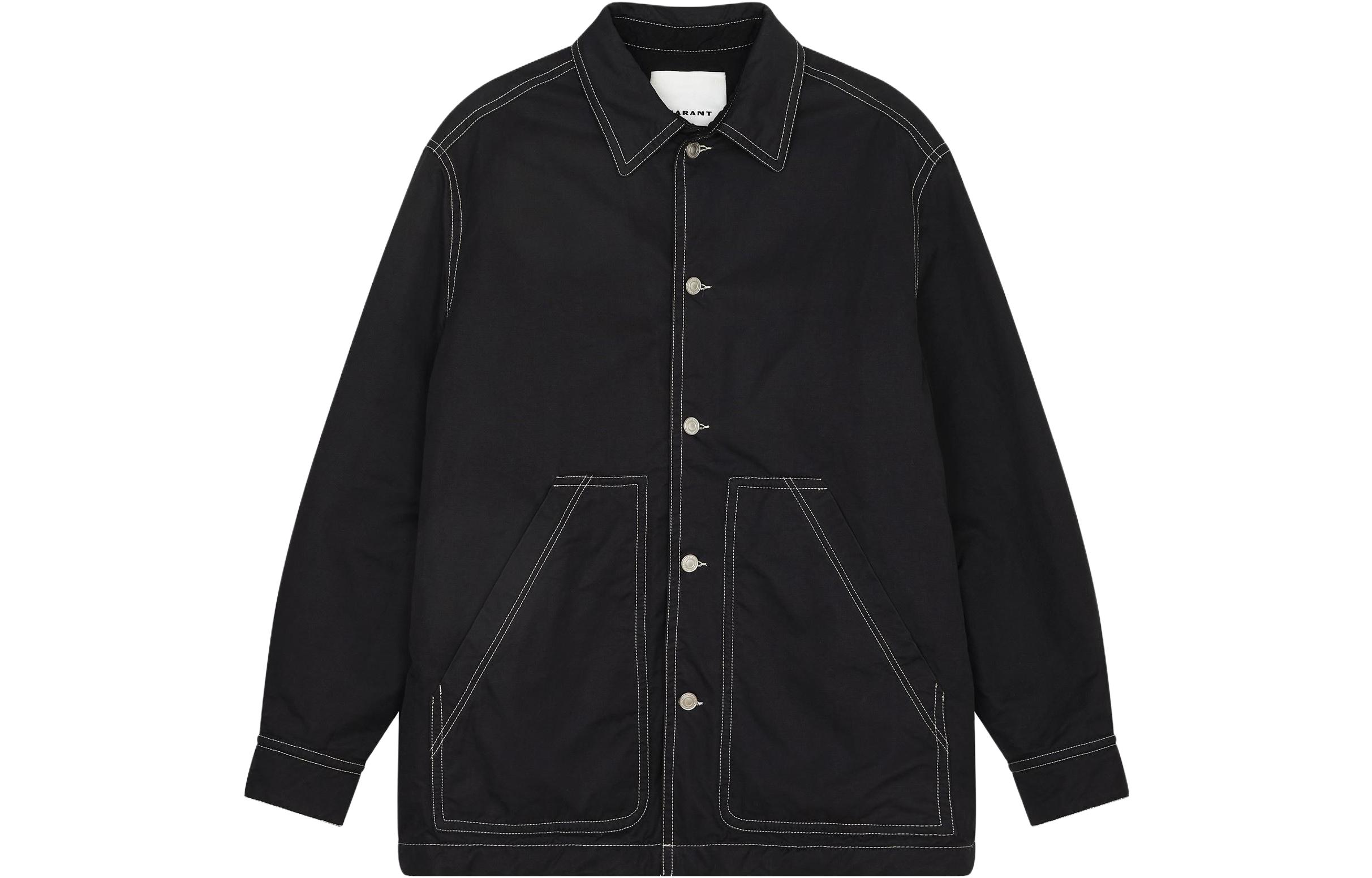 ISABEL MARANT FW23 Contrast Stitch Jacket Black Outerwear VE0165HAA3G44H-02FK