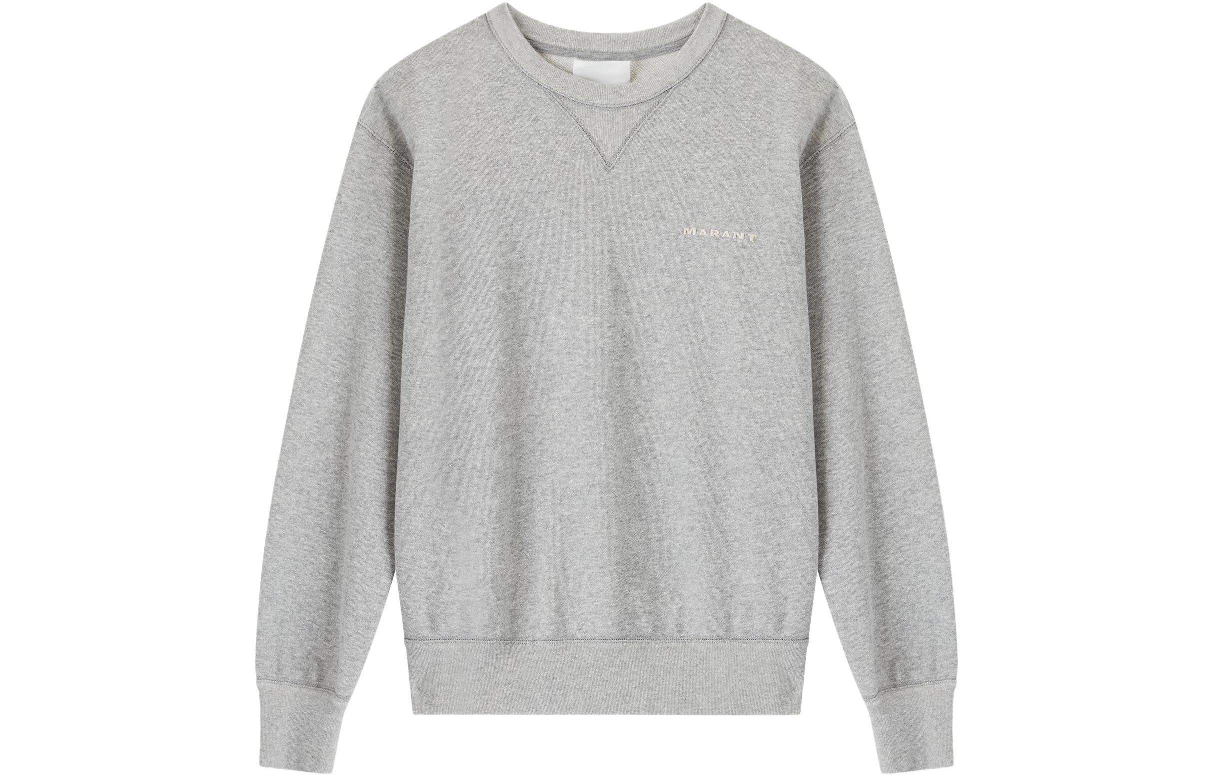 ISABEL MARANT FW23 Logo Crewneck Long Sleeve Sweatshirt Men Gray SW0056HAA2M35H-02GY