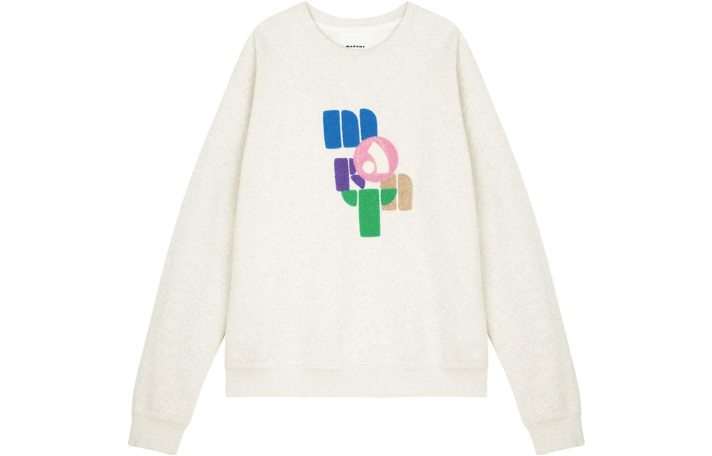 ISABEL MARANT FW23 Logo Embroidered Crewneck Sweatshirt Off-White SW0069HAA3M48H-02EC