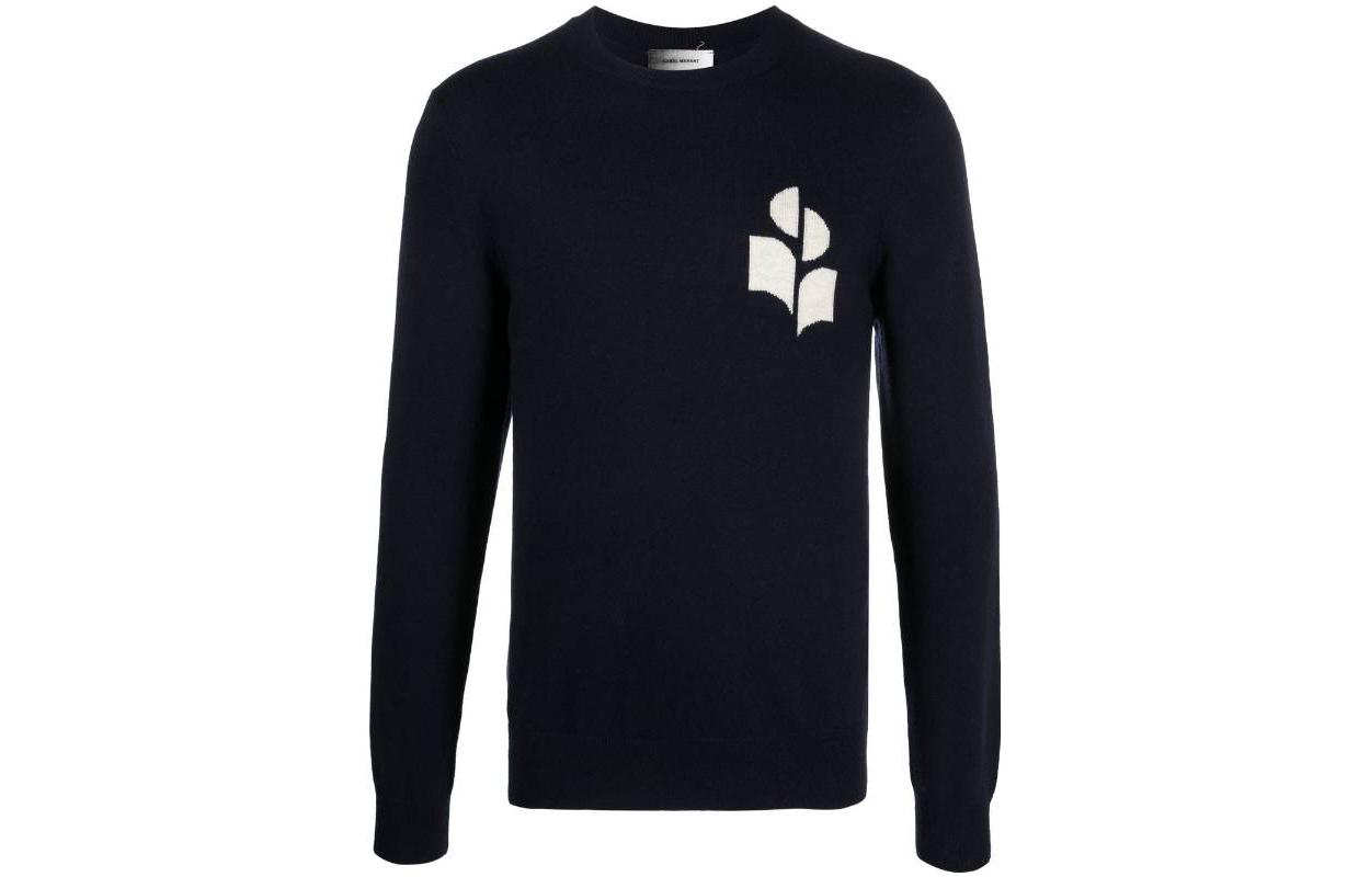 ISABEL MARANT FW23 Navy Blue Casual Logo Print Crewneck Sweatshirt PU0051HAA1L04H30MI