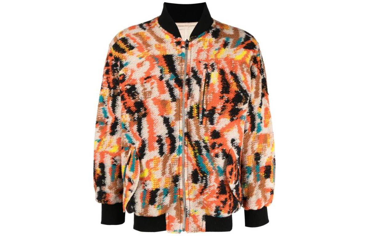 ISABEL MARANT FW23 OTIS Reversible Stand Collar Zip Jacket Multicolor Menswear MA0151HAA3D32H-11OR