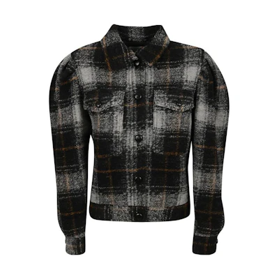 ISABEL MARANT FW23 Plaid Button-Up Jacket Black Menswear 22AMA1204-22A012E02AN