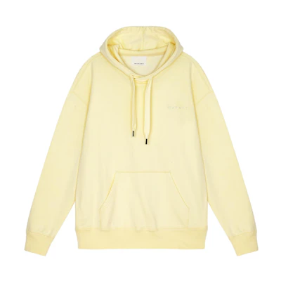 ISABEL MARANT FW23 Solid Logo Hoodie Pale Yellow SW0055HAA2M35H-10LY