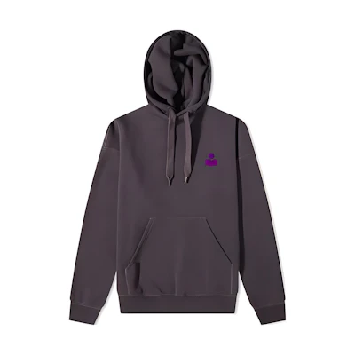 ISABEL MARANT Geometric Logo Print Drawstring Hoodie Deep Gray 22PSW034022P041H-30FN