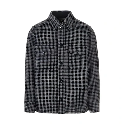ISABEL MARANT Gray Plaid Shirt Jacket 21AVE112621A009H-02AN