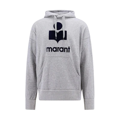 ISABEL MARANT Grey Flocked Logo Print Sweatshirt SW0027HAB1M18H-GYMD