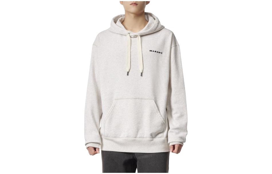 ISABEL MARANT Hoodie with Letter Print in Gray SW0055HA-A2M35-H23EC